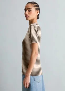 T-Shirt slim aus Rippjersey
