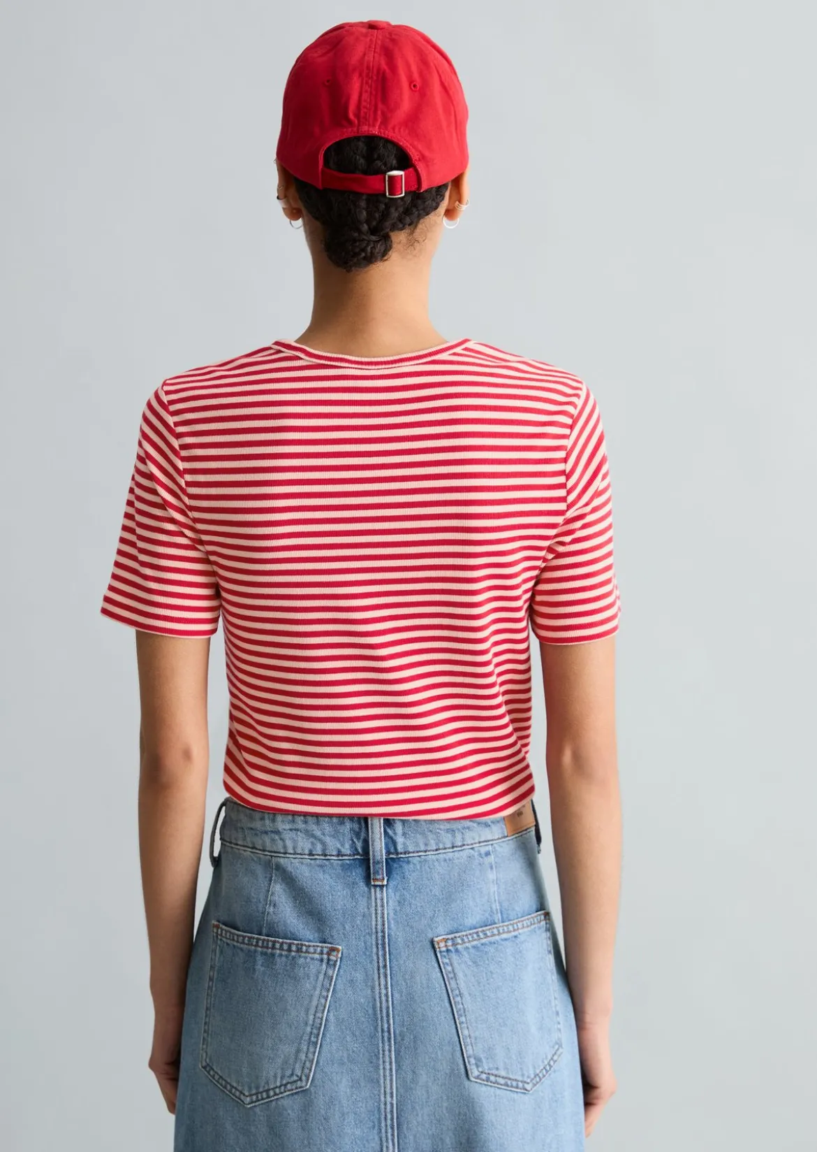 T-Shirt slim aus Rippjersey