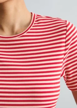 T-Shirt slim aus Rippjersey