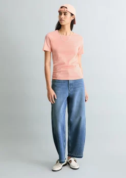 T-Shirt slim aus weichem Rippjersey