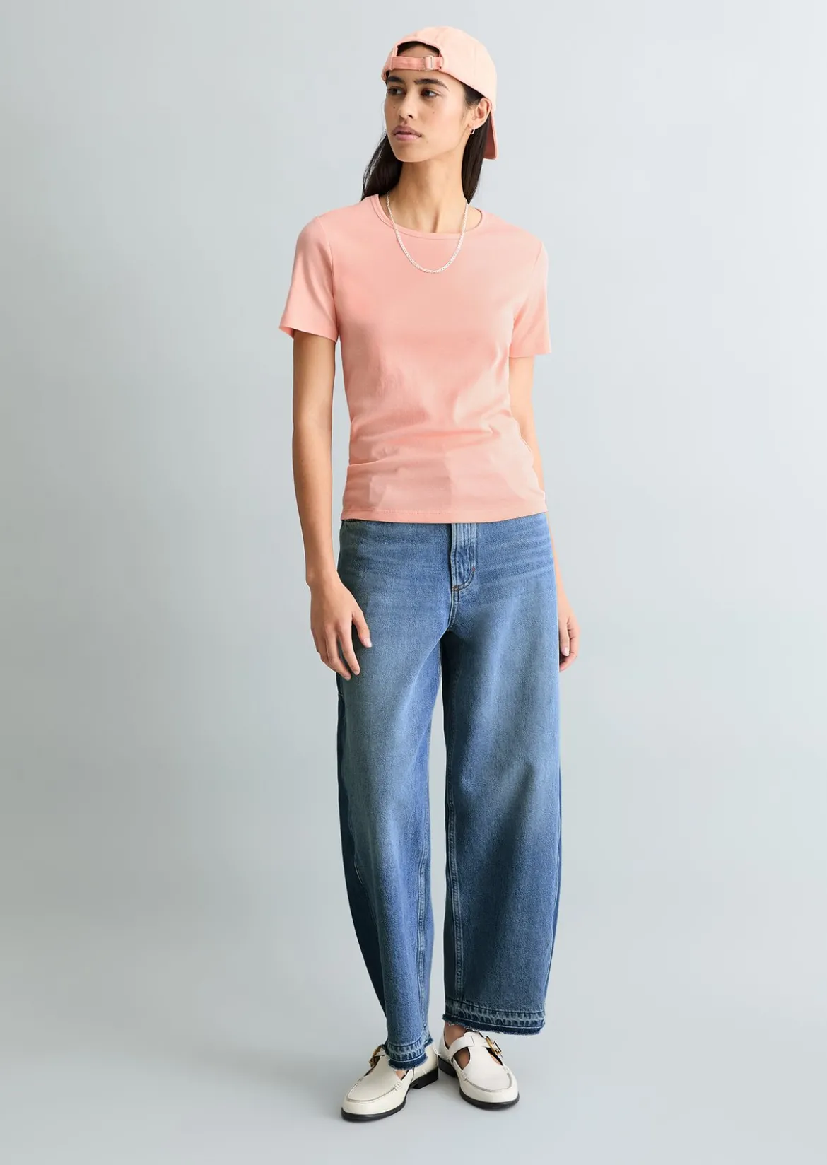 T-Shirt slim aus weichem Rippjersey