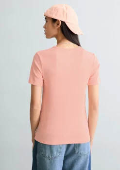 T-Shirt slim aus weichem Rippjersey