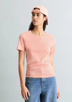 T-Shirt slim aus weichem Rippjersey