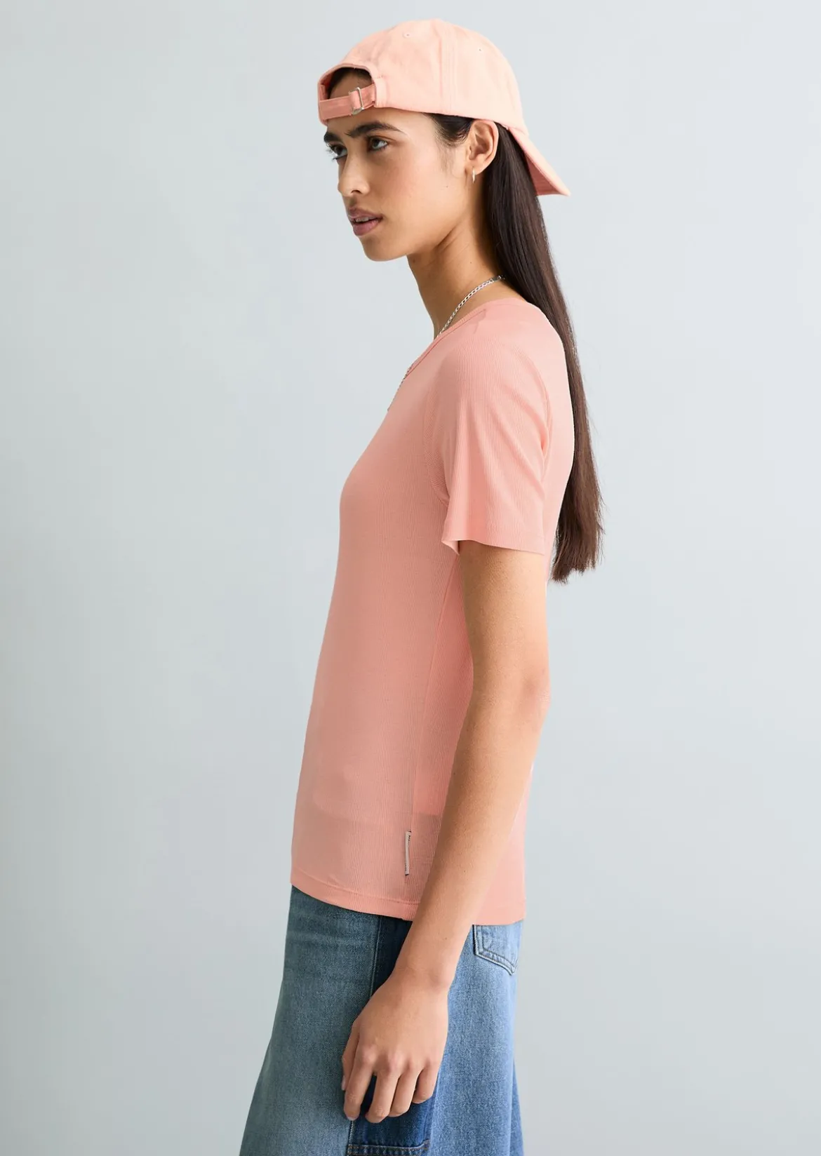 T-Shirt slim aus weichem Rippjersey