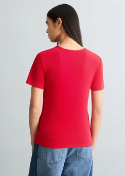 T-Shirt slim aus weichem Rippjersey