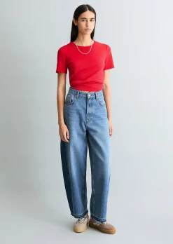 T-Shirt slim aus weichem Rippjersey