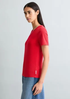 T-Shirt slim aus weichem Rippjersey