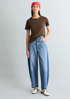 T-Shirt slim aus weichem Rippjersey