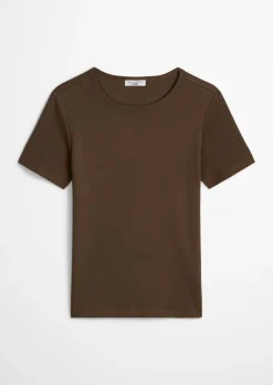 T-Shirt slim aus weichem Rippjersey