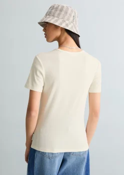 T-Shirt slim aus weichem Rippjersey