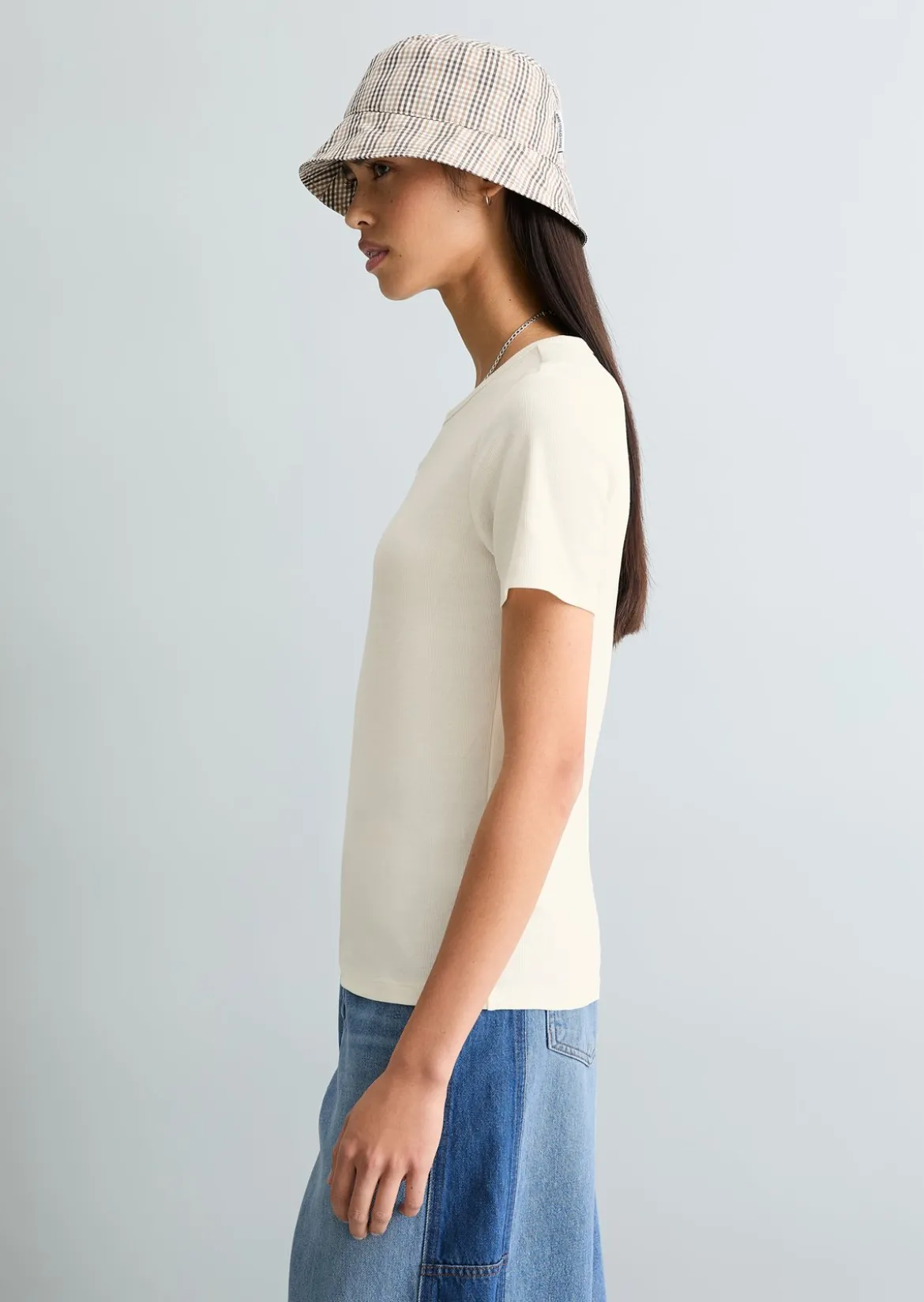 T-Shirt slim aus weichem Rippjersey