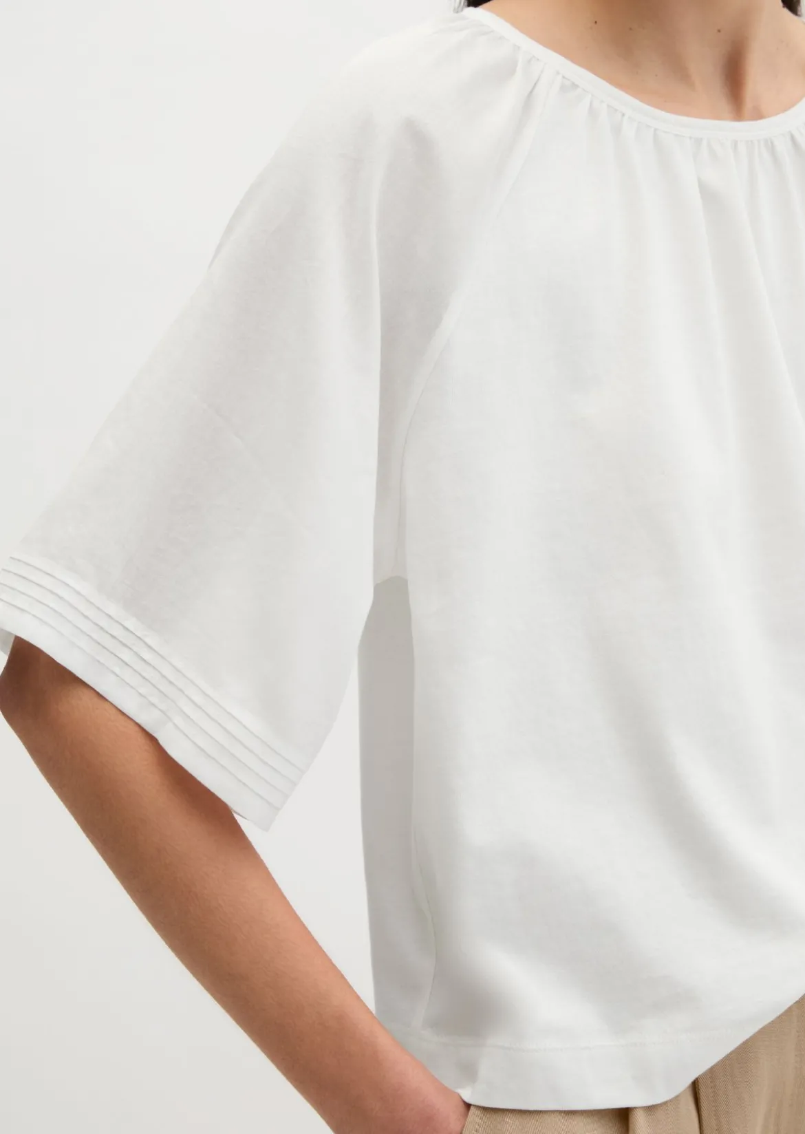 T-Shirt wide aus Material-Mix
