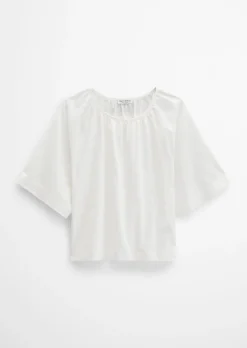T-Shirt wide aus Material-Mix