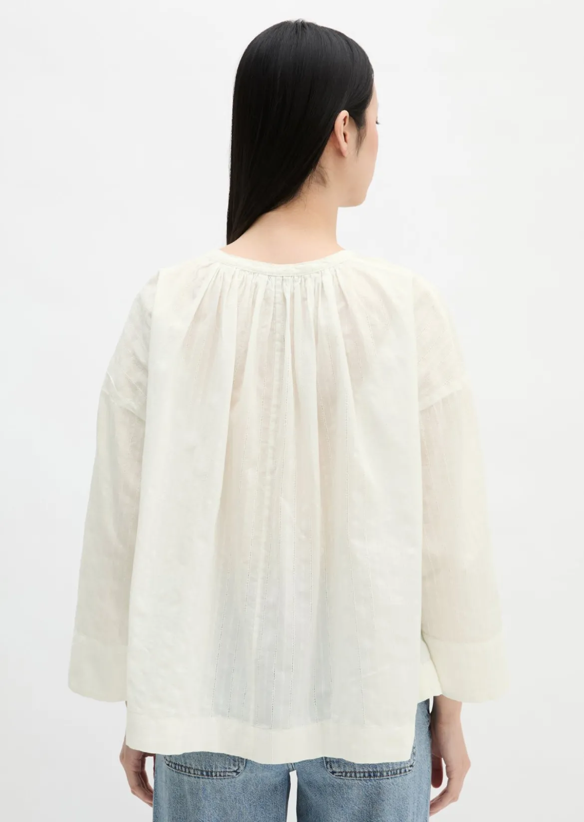 Tunika relaxed aus Baumwoll-Voile mit feiner Loch-Stickerei
