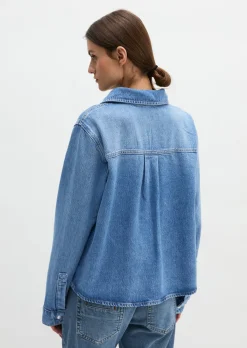 Tunika-Jeansbluse relaxed aus TENCEL™ Lyocell-Mix