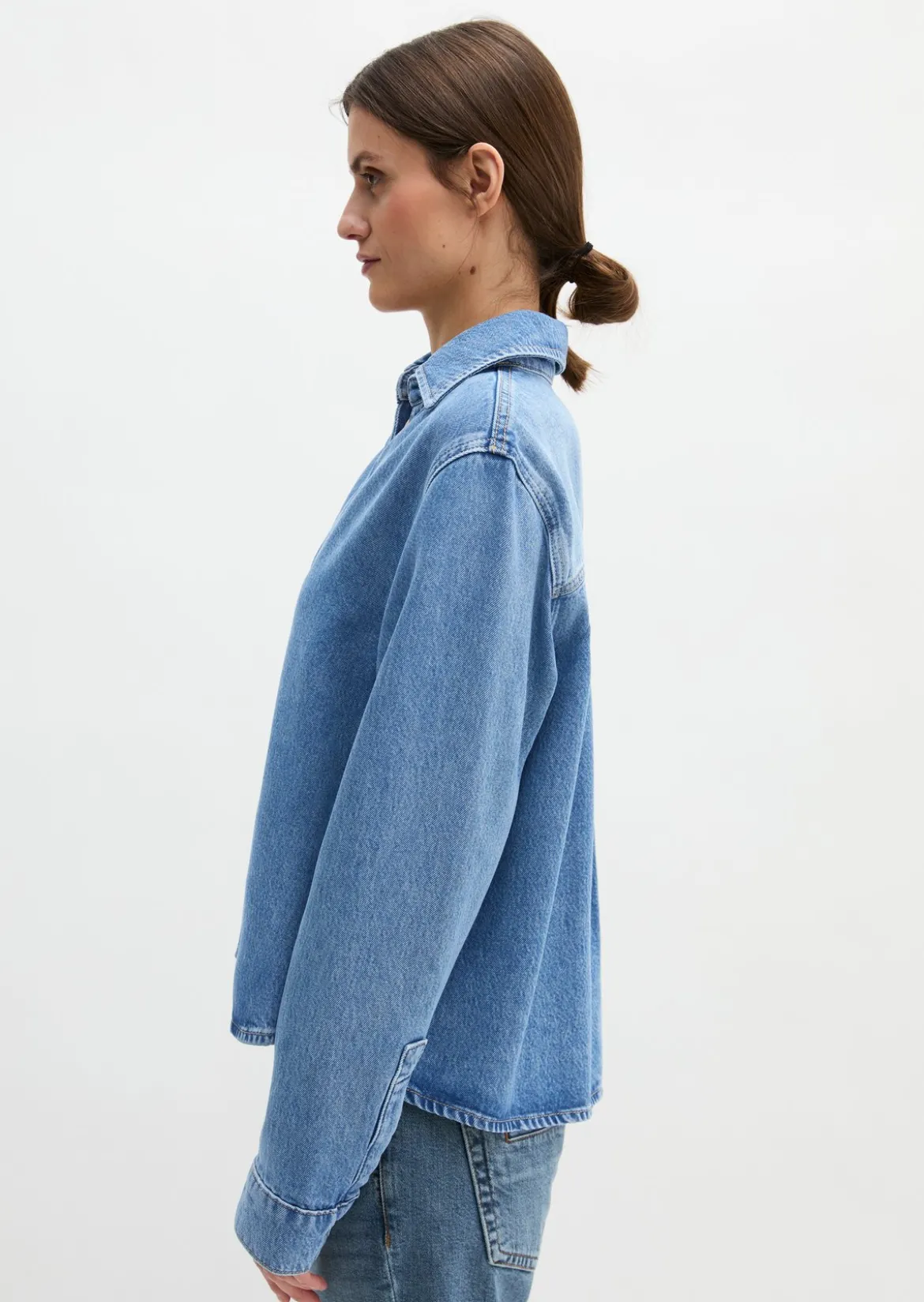 Tunika-Jeansbluse relaxed aus TENCEL™ Lyocell-Mix