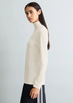 Turtleneck Longsleeve slim aus elastischem Single Jersey