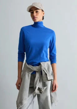 Turtleneck Longsleeve slim aus elastischem Single Jersey