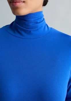 Turtleneck Longsleeve slim aus elastischem Single Jersey