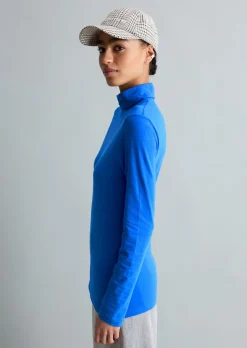 Turtleneck Longsleeve slim aus elastischem Single Jersey