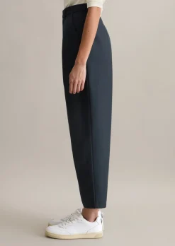 Twill-Anzughose tapered aus recyceltem Polyester mit Viskose