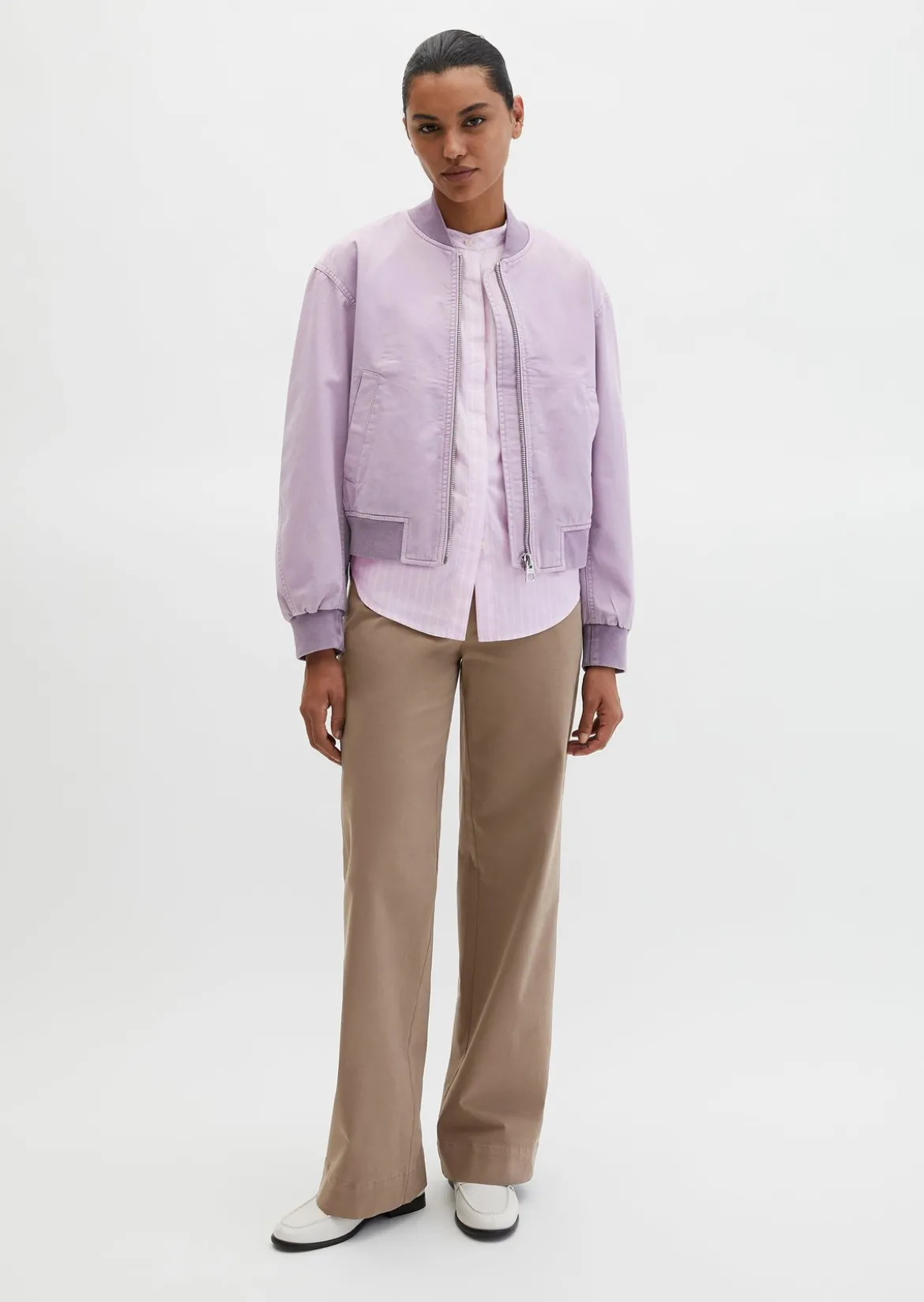 Twill-Blouson regular garment-dyed aus reiner Bio-Baumwolle