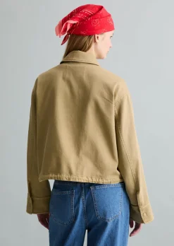 Twill-Jacke regular aus Organic-Cotton-Lyocell-Stretch