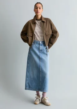 Twill-Jacke regular aus Organic-Cotton-Lyocell-Stretch