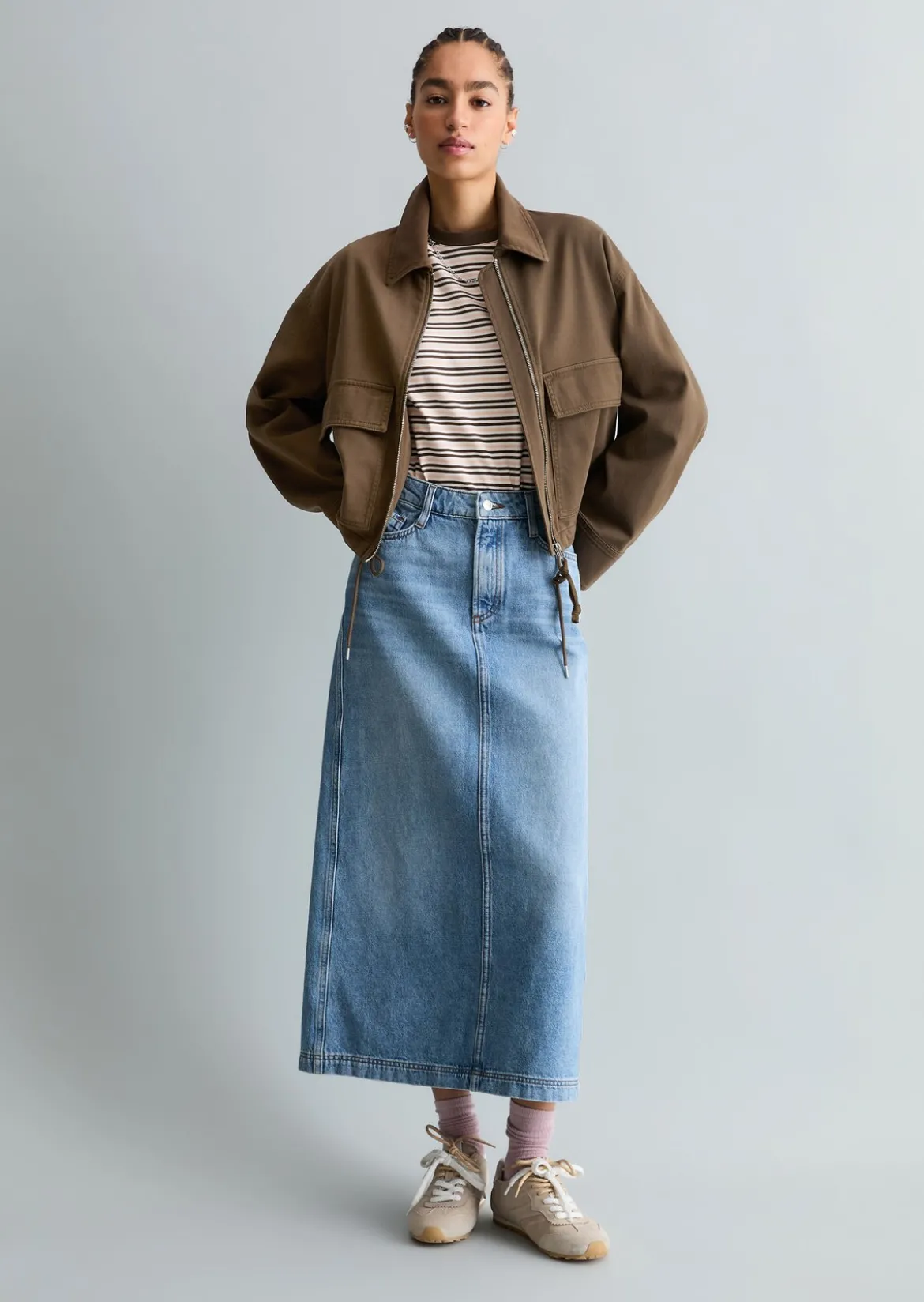 Twill-Jacke regular aus Organic-Cotton-Lyocell-Stretch