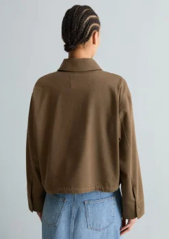 Twill-Jacke regular aus Organic-Cotton-Lyocell-Stretch