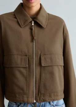 Twill-Jacke regular aus Organic-Cotton-Lyocell-Stretch