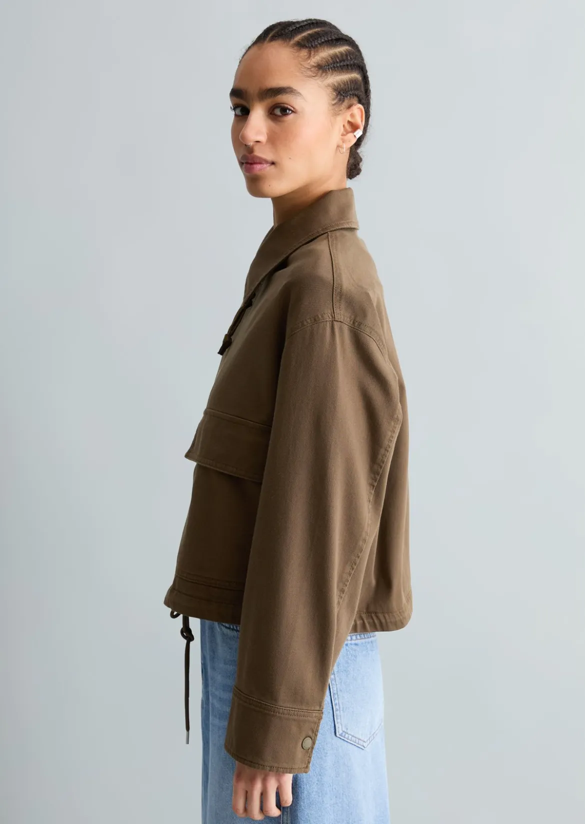 Twill-Jacke regular aus Organic-Cotton-Lyocell-Stretch