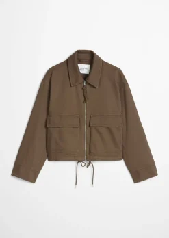 Twill-Jacke regular aus Organic-Cotton-Lyocell-Stretch