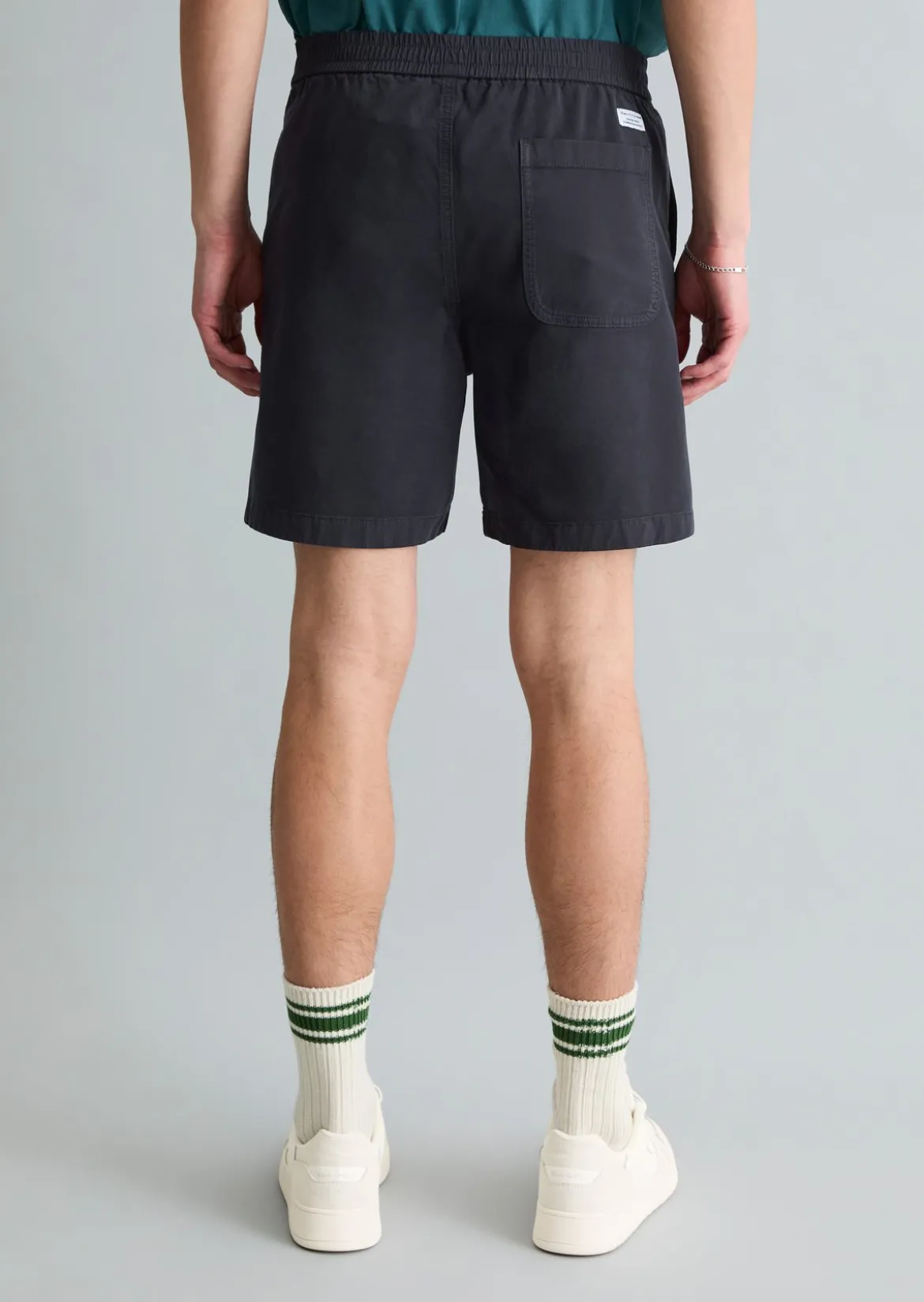 Twill-Jogger-Shorts regular aus elastischem Bio-Baumwoll-Twill