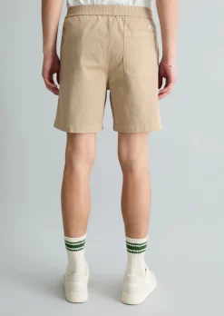 Twill-Jogger-Shorts regular aus elastischem Bio-Baumwoll-Twill