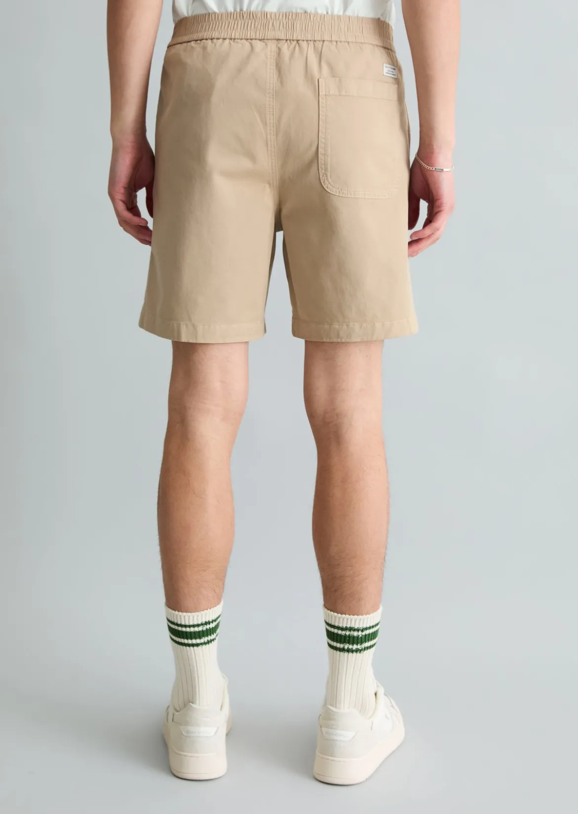 Twill-Jogger-Shorts regular aus elastischem Bio-Baumwoll-Twill