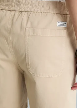 Twill-Jogger-Shorts regular aus elastischem Bio-Baumwoll-Twill