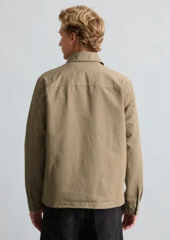 Twill-Overshirt regular aus Bio-Baumwolle und Leinen