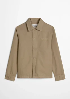 Twill-Overshirt regular aus Bio-Baumwolle und Leinen
