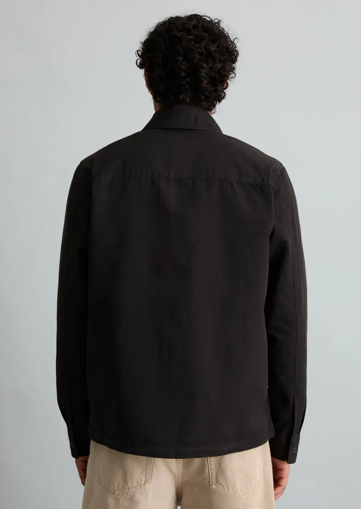 Twill-Overshirt regular aus Bio-Baumwolle und Leinen