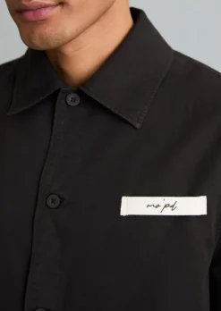 Twill-Overshirt regular aus Bio-Baumwolle und Leinen