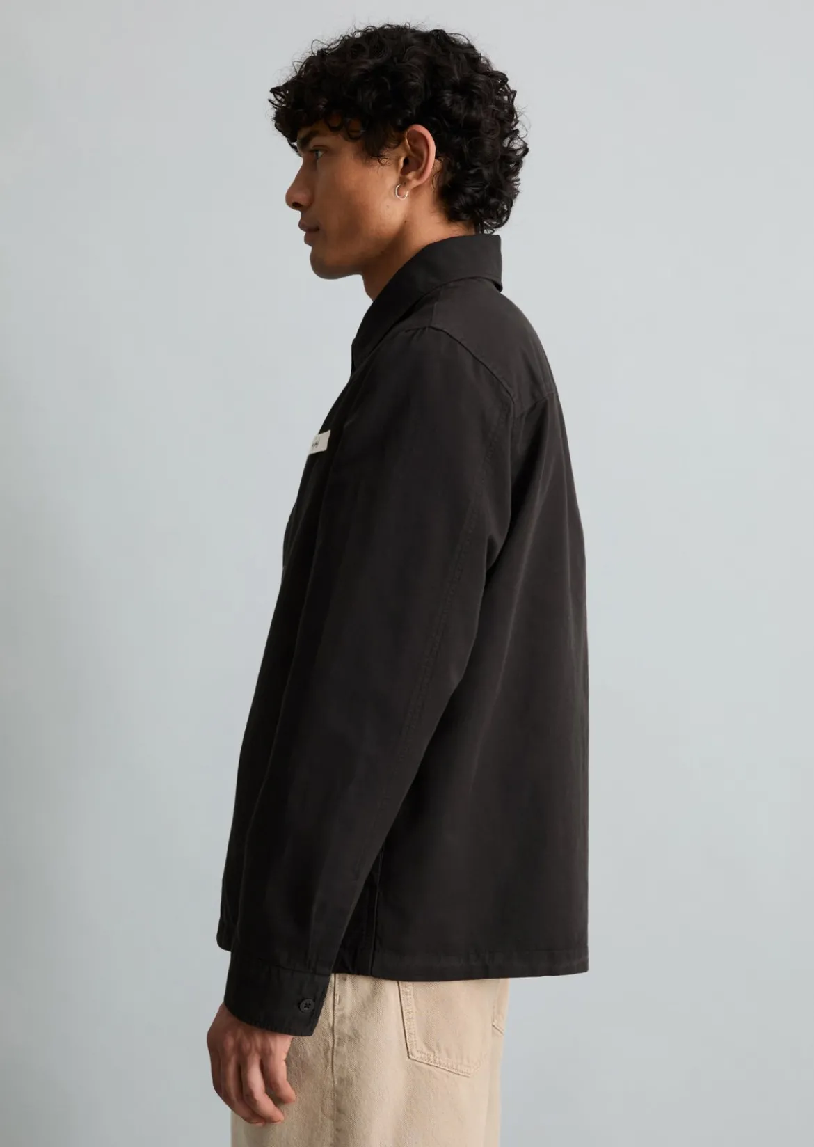 Twill-Overshirt regular aus Bio-Baumwolle und Leinen