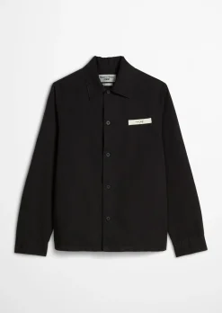 Twill-Overshirt regular aus Bio-Baumwolle und Leinen