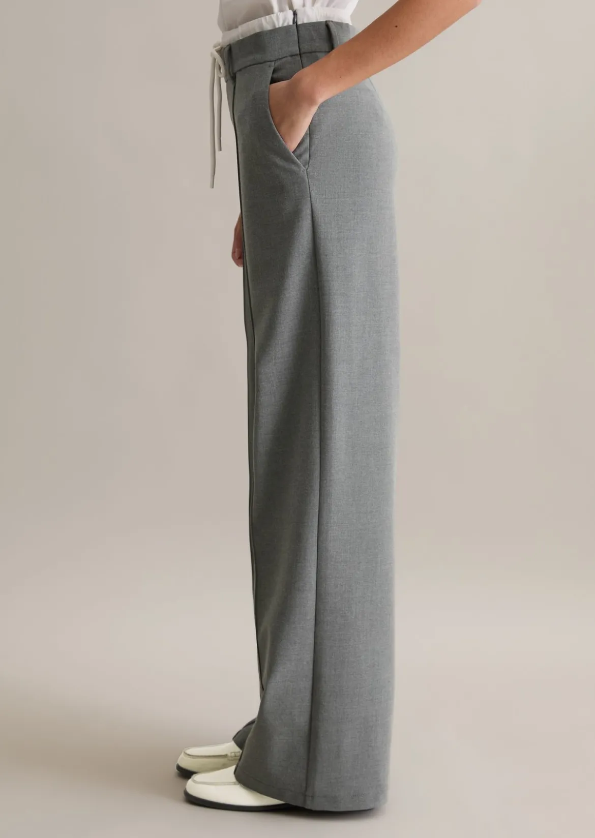 Two-in-One Hose loose aus weichem Viskose-Baumwolle-Mix