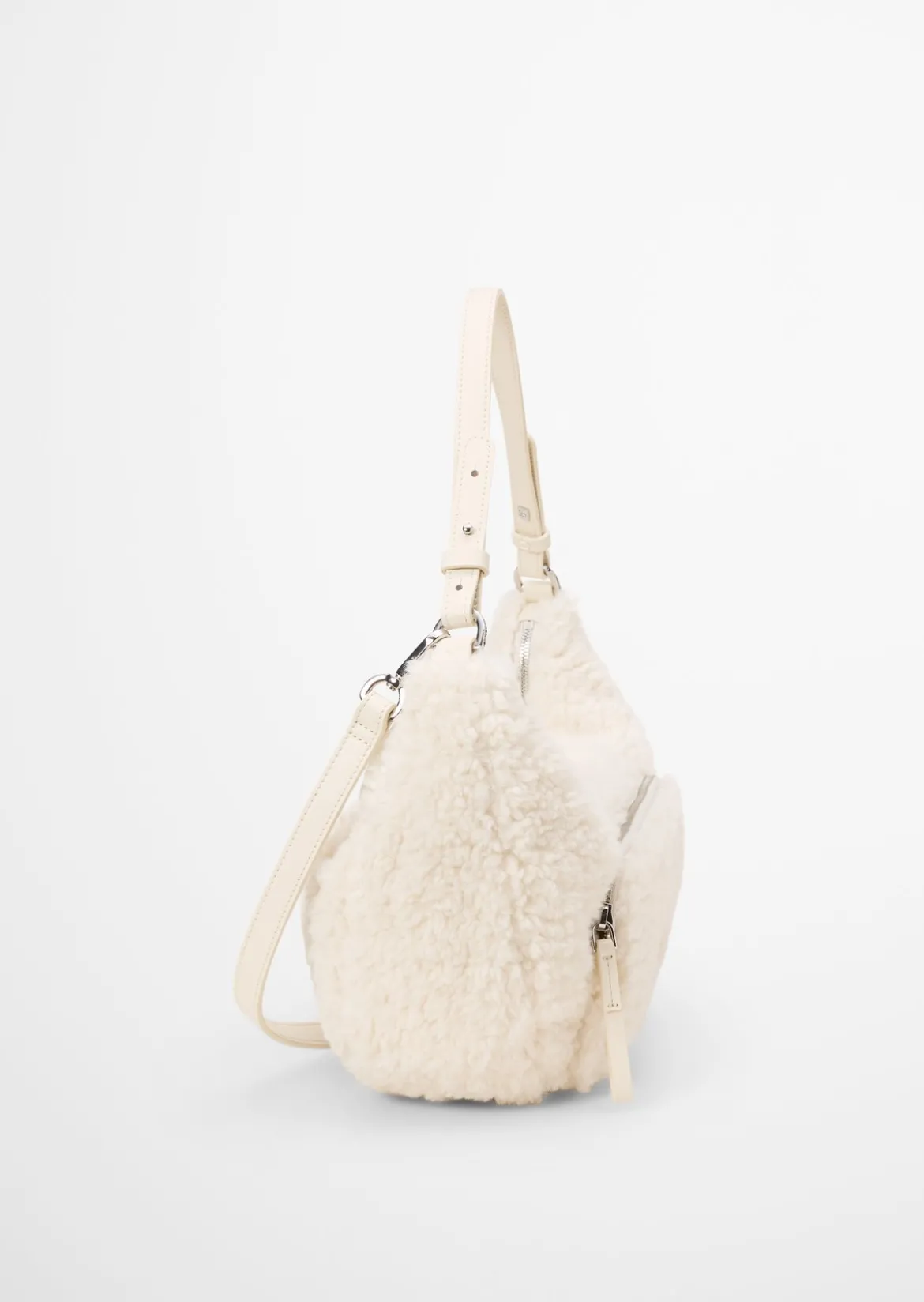 Umhängetasche medium aus weichem Teddyfell