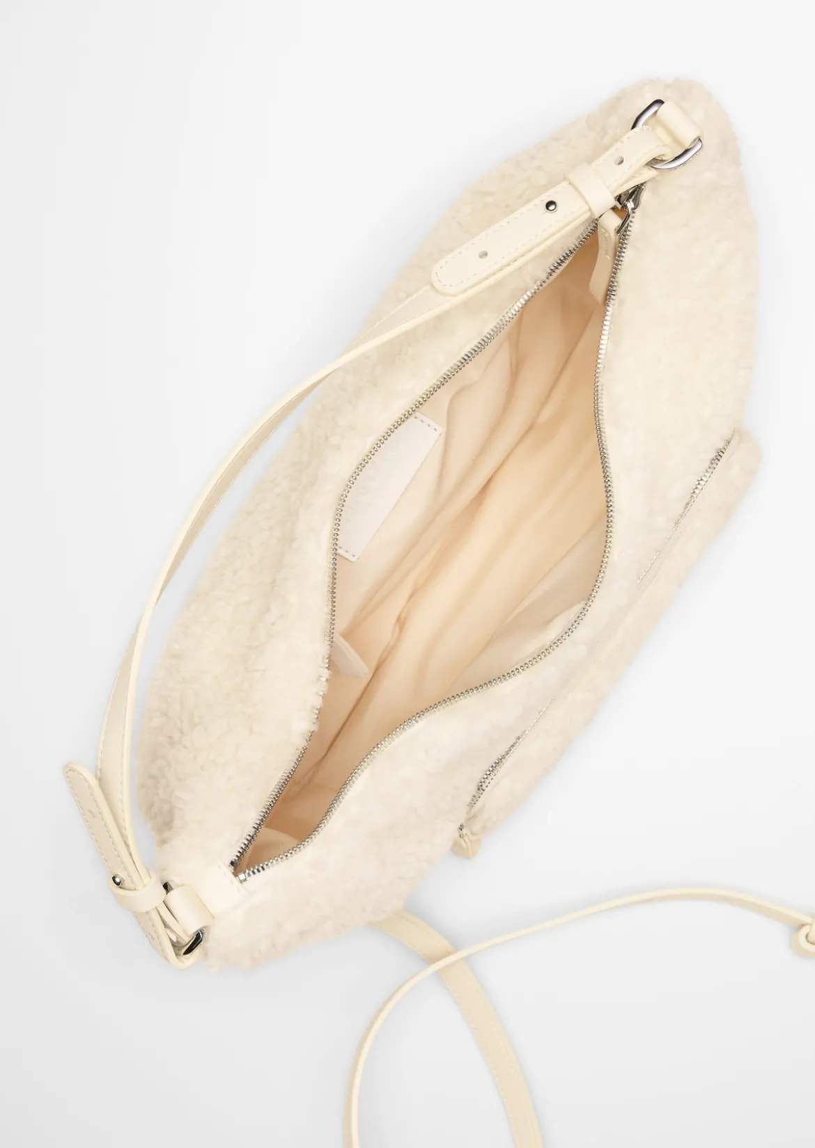Umhängetasche medium aus weichem Teddyfell