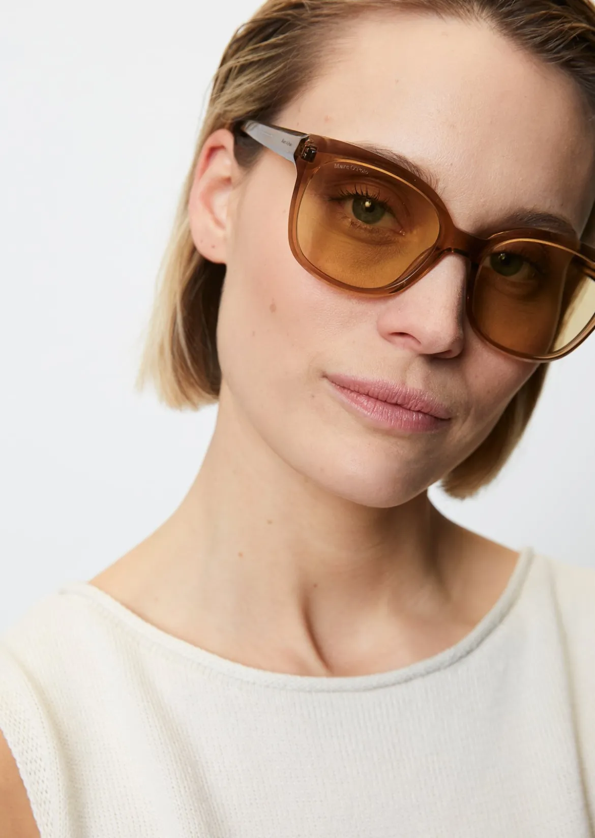 Unisex-Sonnenbrille mit breitem Bio-Acetat-Rahmen