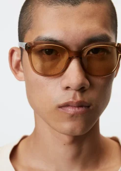 Unisex-Sonnenbrille mit breitem Bio-Acetat-Rahmen