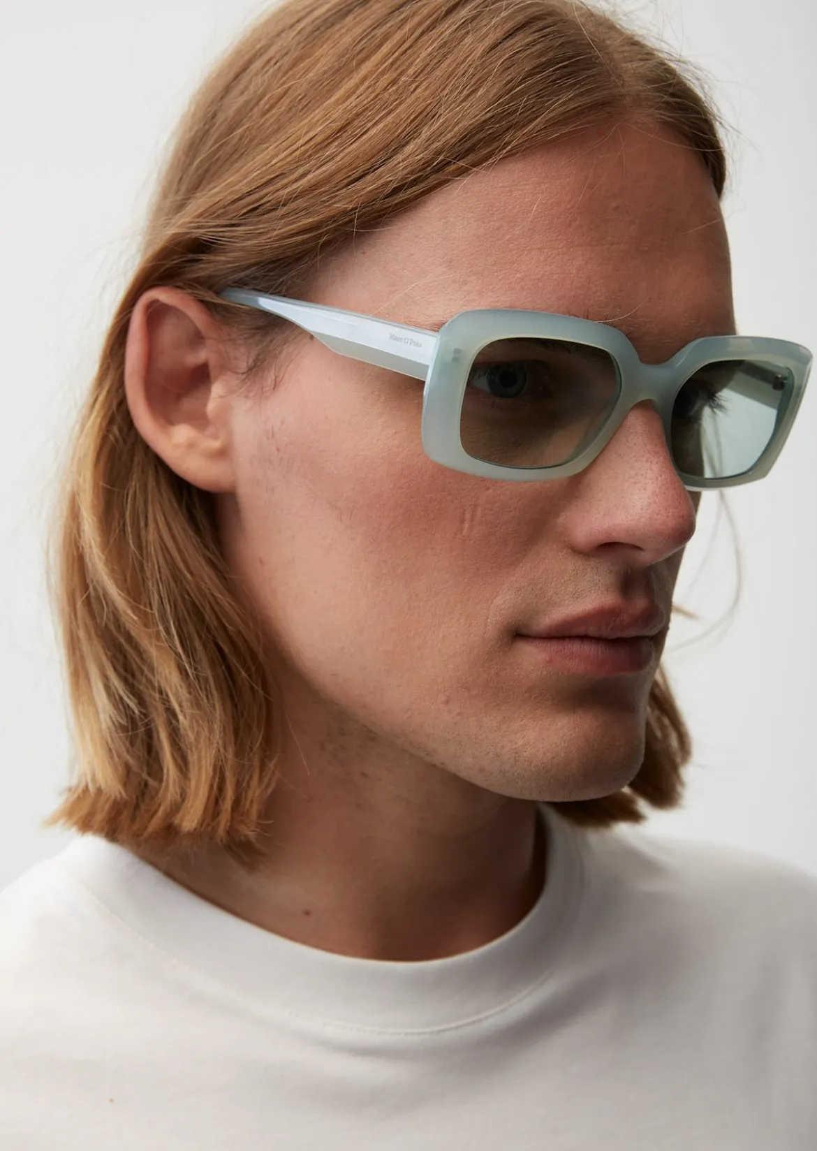 Unisex-Sonnenbrille mit breitem Bio-Acetat-Rahmen