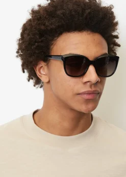 Unisex-Sonnenbrille mit breitem Bio-Acetat-Rahmen